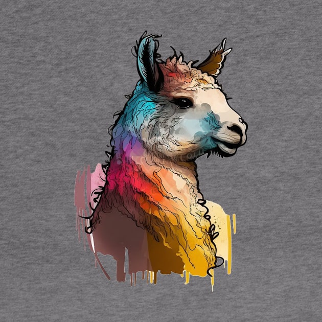 Alpaca Llama colorful by FluffigerSchuh